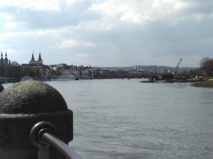 Looking down the Mösel as it meets the Rhine