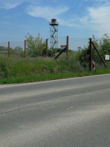Soviet era watchtower near the border with Croatia.